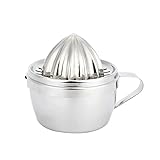 Zitronenpresse Edelstahl 304, Zitruspresse Orangenpresse Entsafter Manuell mit 2 Pressköpfe Und Maßstab Behälter