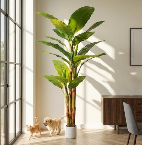 8ft Artificial Banana Tree Extra Tall Fake Plants Indoor for