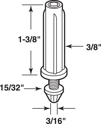 Pivote inferior ajustable para puertas plegables de acero Prime-Line N 6673, paquete de 2 unidades, diámetro 3/8 pulgadas miniatura 2
