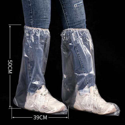 8 Piezas Cubiertas de Zapatos para Lluvia Descartables Impermeables para Exterior Cubrezapatos Largos de Plástico para Mujeres y Hombres Días de Lluvia Transparente miniatura 2