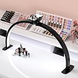SLYFTE Professional Large Half Moon LED Light for Nail Desk, Foldable Arch Light for Nail Techs Perfect for Manicure Handicraft Lighting Lamp (Black, Large)