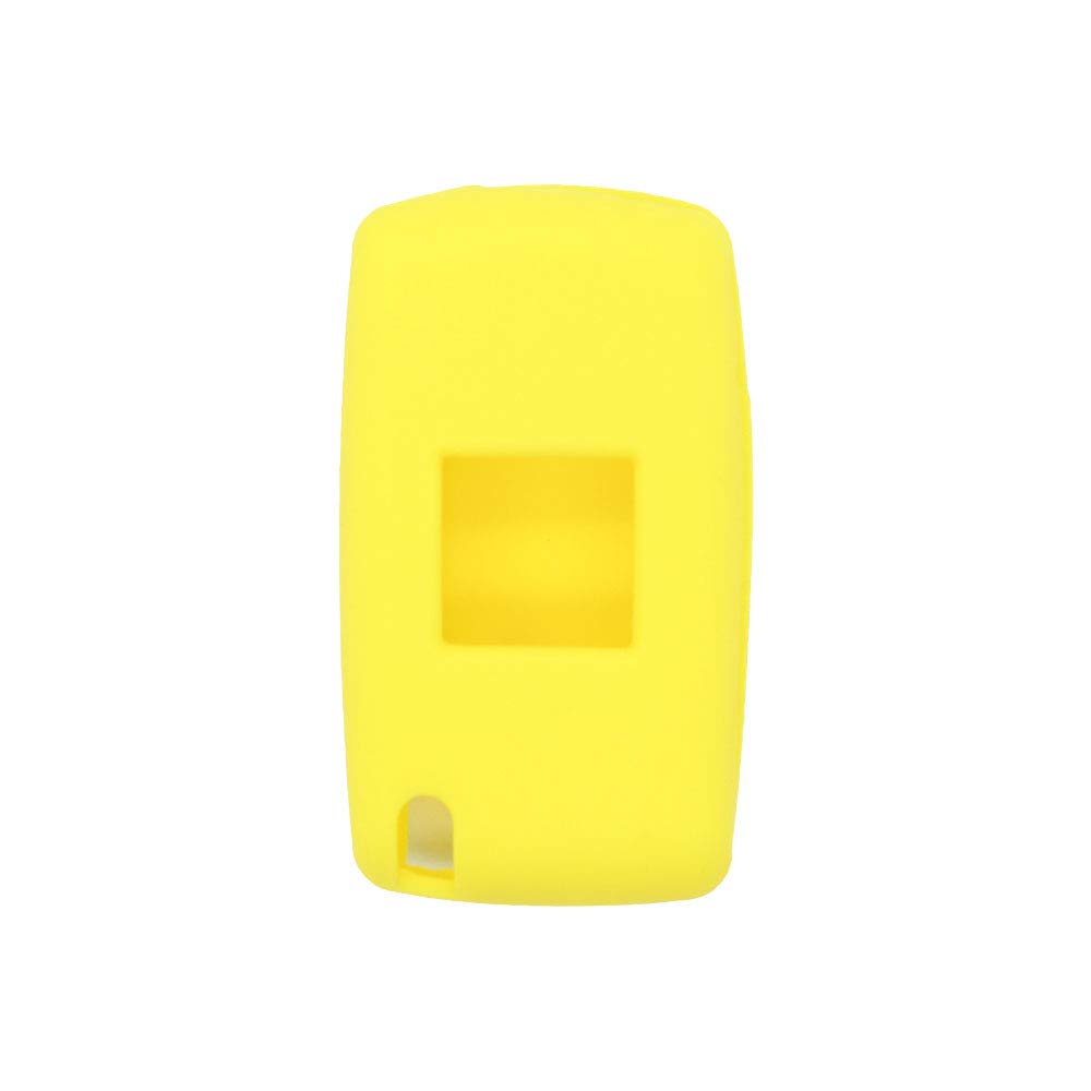 BROVACS Silicone Cover Protector Case Holder Skin Jacket Compatible with PEUGEOT CITROEN 3 Button Flip Remote Key Fob w/Light Symbol CV9305 Yellow - Image 3