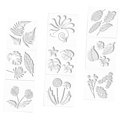 IWOWHERO 1juego Plantillas De Pintura Relieve Para Plantas Plantillas De Dibujo Para Decoración Diseño Flores Transparente