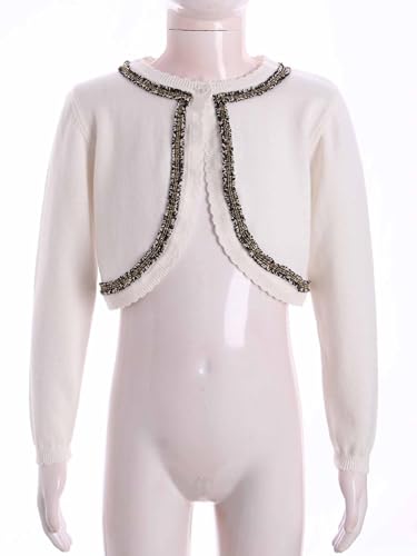 Kids Girls Long Sleeves Open Front Bolero Shrug Knitted Jacket Cropped Sweater Tops Outerwear Fall Winter2