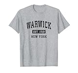 Warwick New York NY Vintage Sports Design Black Design T-Shirt