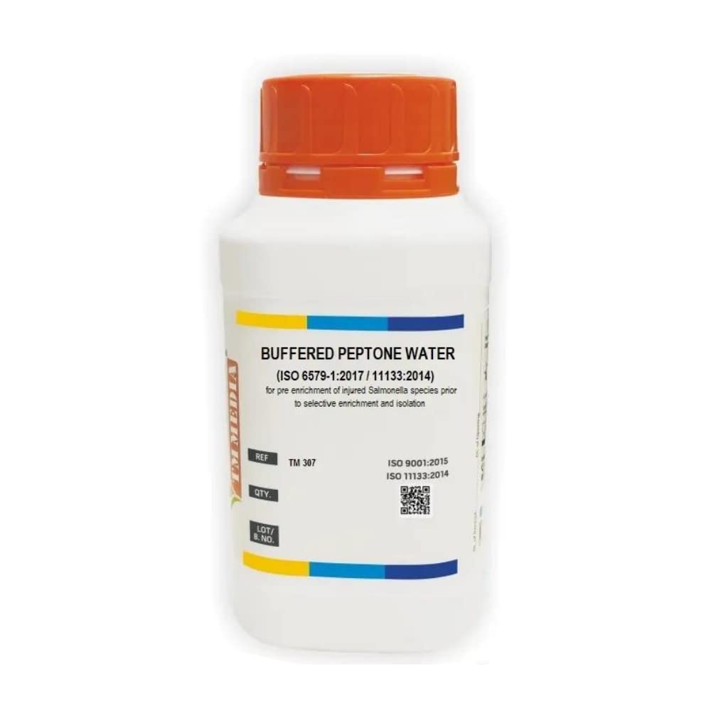 TM 307 Buffered Peptone Water 100gm | Used for increasing the recovery of injured Salmonella species from foods prior to selective enrichment and isolation and from clinical samples