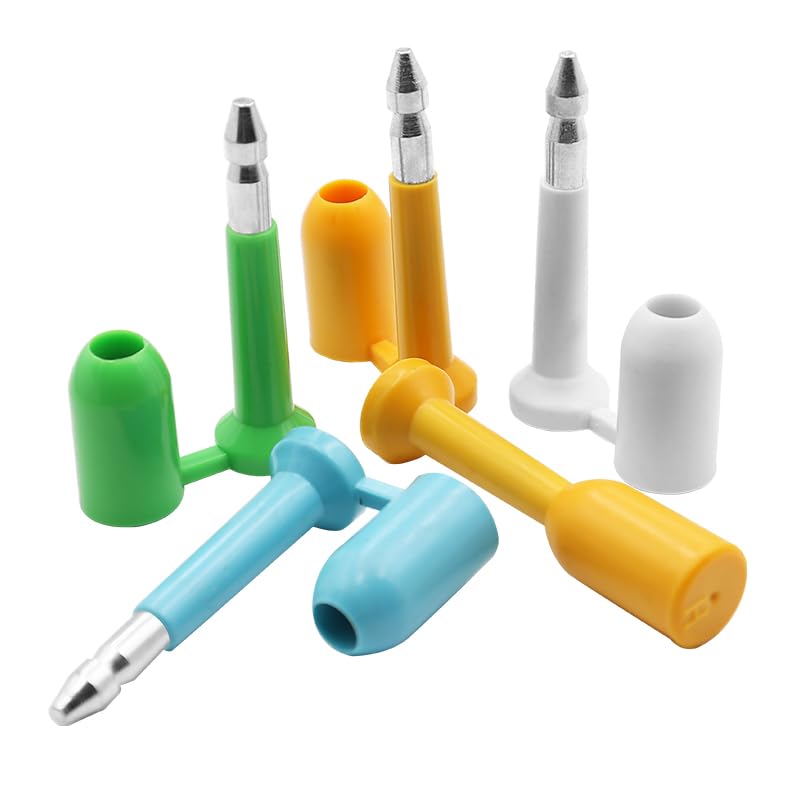 Bolt Seal (100) Shipping Seal with Print Progressive Numbering for Cargo Containers and Truck Trailers, Cargo Container Seals Yellow (10)