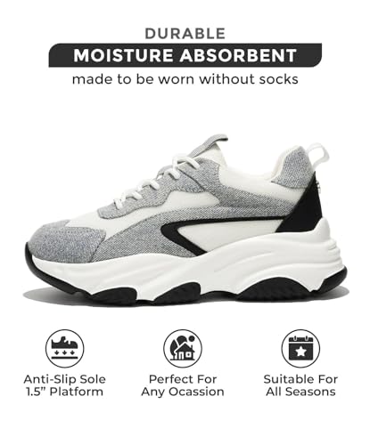 Project Cloud Chunky Platform Sneakers for Women - Comfortable Memory Foam Insole Shoes for Women Footwear - Lace-up Womens Shoes & Fashion Sneakers (Coco)3