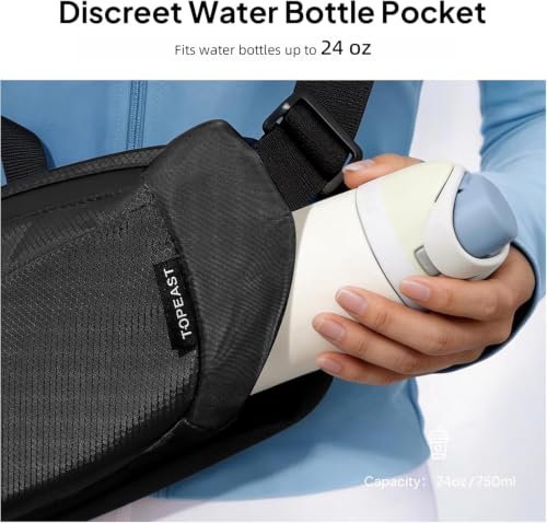 TOPEAST Waist Pack Large Capacity Fanny Pack with Hidden Water Bottle Pocket, Water Resistant Crossbody Sling Bag for Men Women, Adjustable Belt Bag for Hiking Running Travel Cycling - image 2