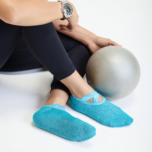 Image of Mint & Oak Pilates Socks with Grips for Women, Ankle Length Non-Slip Yoga Socks, Cotton Ideal For Yoga, Pilates, Gym, Workout, Cute Women's Gift