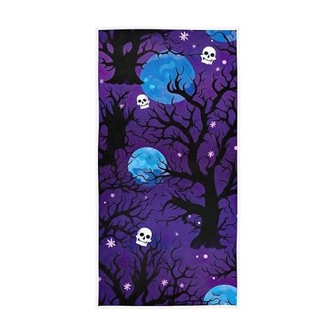 CHIFIGNO Halloween Skulls Hand Towels Cover