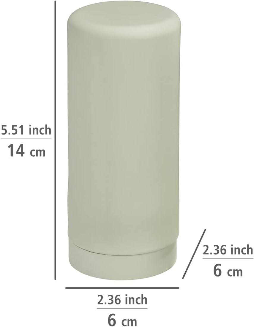 WENKO Easy Squeeze Dish Soap Dispenser for Kitchen Sink, Squeeze Bottle for Washing Up Liquid and Hand Soap, Round refillable Plastic Bottles, Easy to Fill and to use, 8.5 oz, Light Green