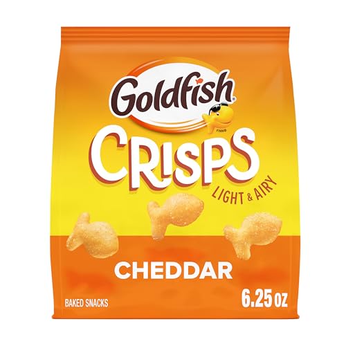 Goldfish Crisps Cheddar Cheese Baked Chip Cracker Snack, 6.25 Oz Bag