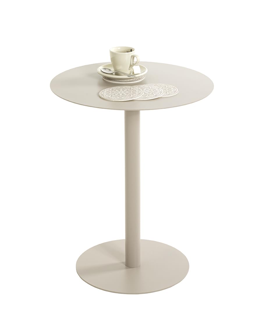 HAKU Beistelltisch rund Kaschmirgrau Metall runder Sofatisch klein - Maße: H 50 x Ø 40 cm Style: Modern