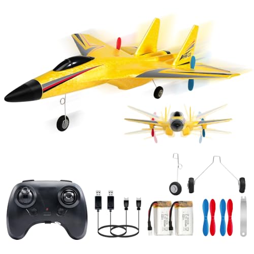 SU-27 RC Airplane,2.4GHz 2 Channel Remote Control Plane with Gyro Night Lights and 2 Batteries, Easy...