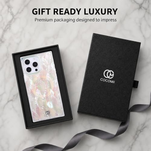 Image of COCOMII Rectangle for iPhone 16 Pro Case, Natural Real Mother of Pearl