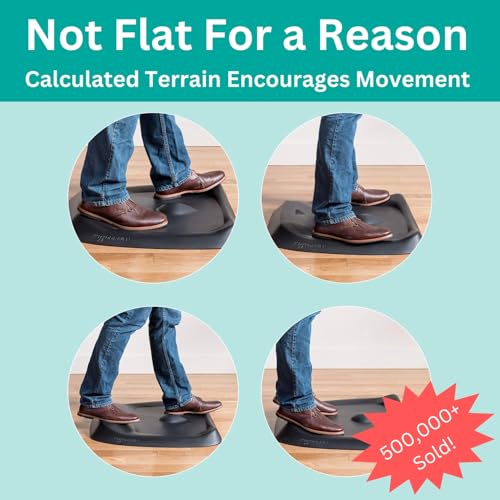 Topo Comfort Mat by Ergodriven | The Original Not-Flat Anti-Fatigue Standing Desk Mat with Calculated Terrain | Accessories | Obsidian Black - Image 5