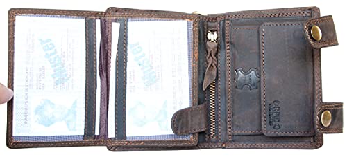 Men's RFID Natural Genuine Leather Wallet with Metal Chain with Motorbike3