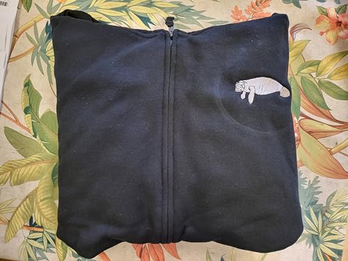 ZH full zip hoodie, wildlife manatee embroidered full zip hoodie jacket, zipper hoodie sweatshirt, unisex fit2