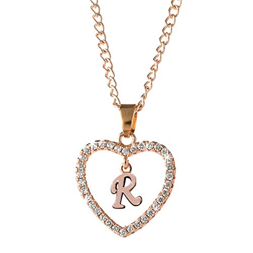 pJeBGuXbg letter Pendant Heart Necklace Letter Love Necklace 26 Jewelry Necklace zircon Necklaces Pendants lbNX{bNXMtg (R,