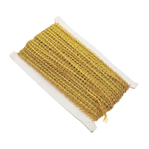 VILLCASE Cinta Decorativa para Cortinas Doble Oreja 20 Metros Ribete Dorado de Poliéster para Pasamanería y Accesorios de Cortinas en Decoración del Hogar