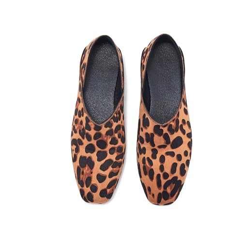 Women's Suede Ballet Flats Square Toe Slip-on Mary Jane Flat Shoes Casual Comfort Everyday Mules4