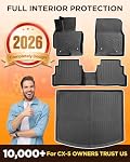 All Weather Car Floor Mats for Mazda CX5: 2013 2014 2015 2016 | Cutsom Fit for Mazda CX-5, Automotive Cargo Liner ,SUV Tray Carpet Black Rubber Accessories