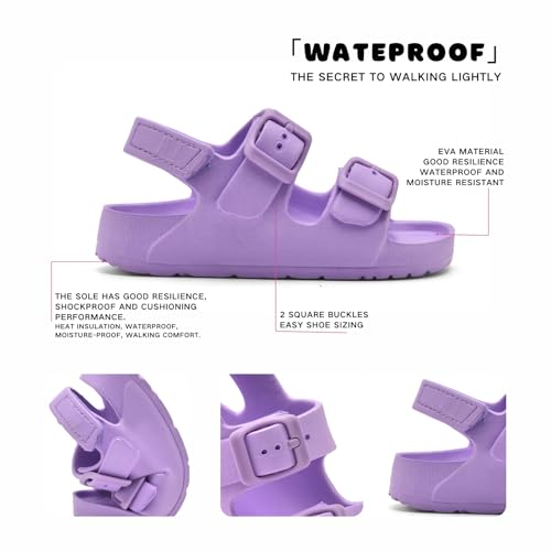 Image of Toddler Unisex Adjustable Buckle Sandals - Comfortable Open Toe Beach & Pool Shoes for Boys & Girls with Back Strap