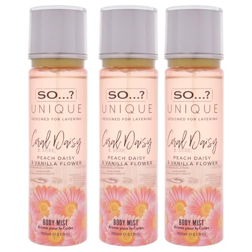 Image of Unique Body Mist - Coral Daisy by So? for Women - 5.1 oz Body Mist - Pack of 3