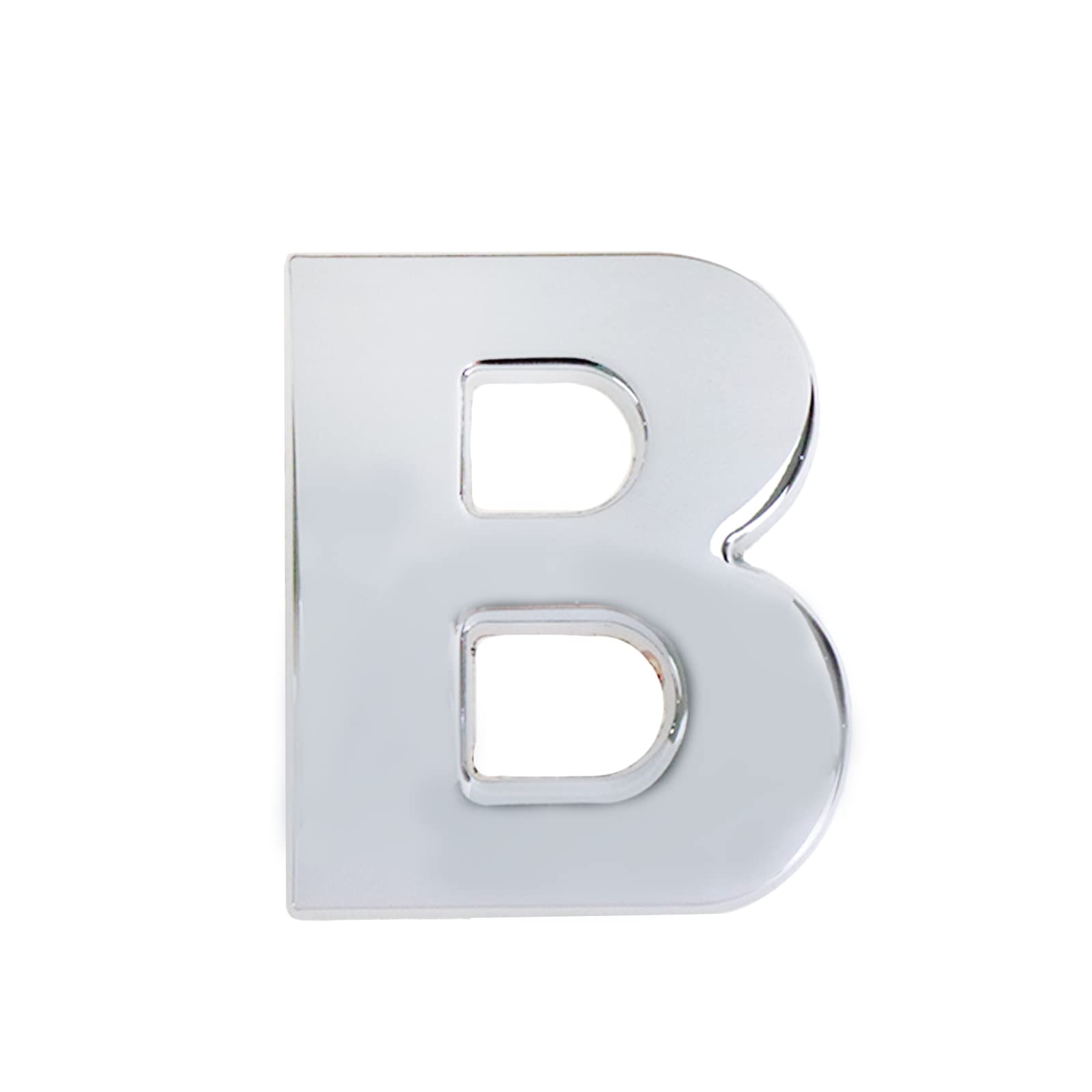 3D Metal Car Emblem Letter B Sticker Chrome Plating Zinc Alloy Automobile Symbol Badge Decal