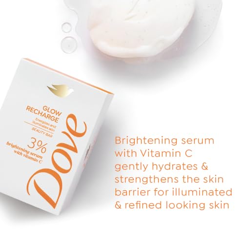 Image of Dove Glow Recharge Serum Beauty Bar | 3% Brightening serum + Vit C | Energizes & Illuminates skin | Paraben & SLS free | 375g (125g x 3)