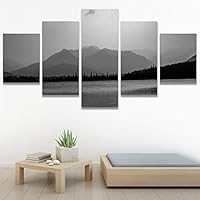 SIGNWIN 5 Panel Canvas Wall Art High Contrast Scenery for Home Decorations Ready to Hang - 60