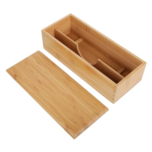 VINTORKY 竹製カトラリーケース 収納ボックス 蓋付き キッチンオーガナイザー 箸収納 引き出し対応 シンプル設計 耐久性ある素材 キッチンダ