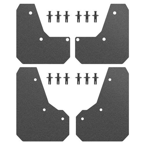 Image of TWRAPS Slim Mud Flaps for Tesla Cybertruck 2024-2026, Set of 4 - Rugged Style Front and Rear Splash Guards, No Drilling Easy Install Kit Included, Cyber Truck Protection Accessories