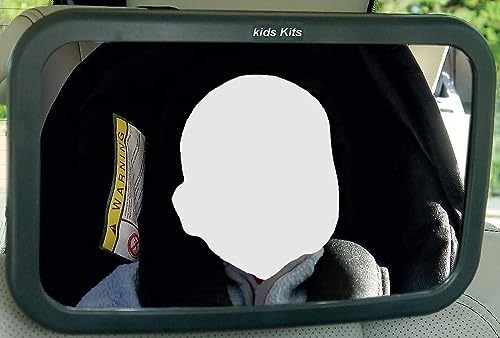 Kids Kits - Back Seat Baby Car Mirror, For Rear View Of Your Infant, With Adjustable Straps and Shatterproof To Be Secured, Tilt Function To 360 Rotation, To See Your Child With A Smile