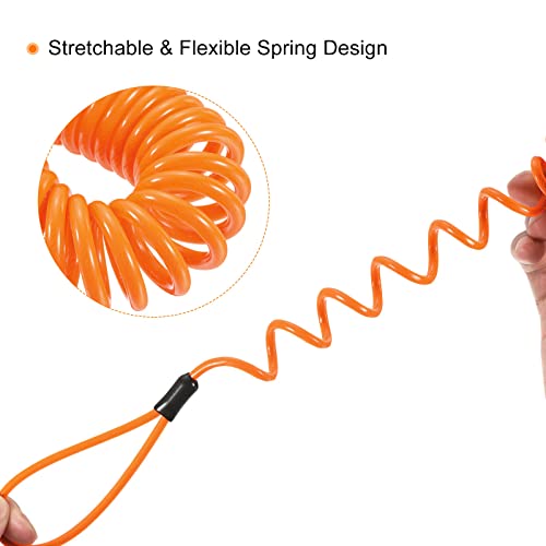 PATIKIL Security Steel Cable 3.5mm x 1.5m/4.92ft Coated Spring Luggage Lock Wire Rope with Double Loop Orange - Image 4