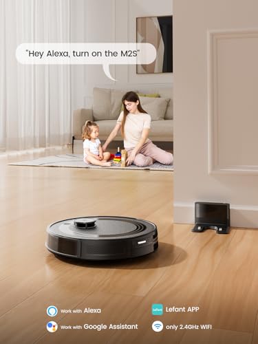 Image of Lefant M2S Robot Vacuum Cleaner with Mapping,10000PA,4-Hour Run Time,Laser Navigation DTOF,PSD Obstacle Avoidance Technology,Personalized Cleaning,Prohibited Areas,Ideal for Pet Hair,WiFi App /Alexa /GH