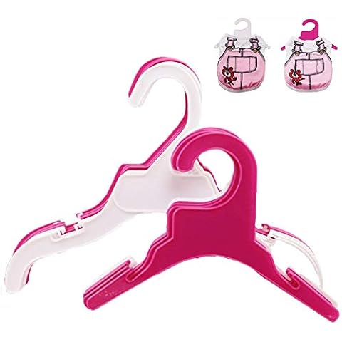 Symphonyw Pet Clothing Hanger, 10PCS Plastic Anti-Skid Dog Puppy Cat Clothes Clothing Rack for Small Animals (White, S) Cover