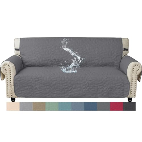 Ystyle Funda Sofa 3 Plazas, Verano Cubre Sofa Impermeable, Fundas para Sofa Antipelos Mascotas, Fundas De Sofa Anti Gatos, Protector Sofa Antideslizante, Sofa Cover Antimanchas, Gris Claro