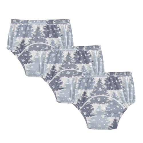 Caihoyu Ropa interior para bebé, para entrenamiento de orinal, reutilizable, para mojar la cama, pantalones de entrenamiento, Patrón de silueta de árbol de Navidad, 5 años