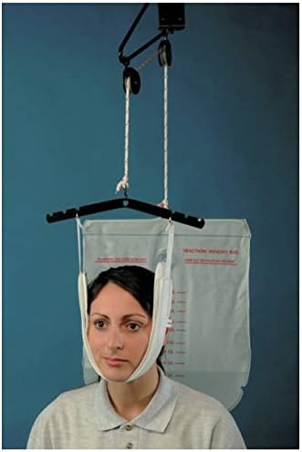 Overdoor Traction Head Set Kit with Water Bag, Provides Upright Traction, Foam Padded Head Halter, Features Over Door Extension, Home & Clinic Use, Physical & Occupational Therapy Equipment