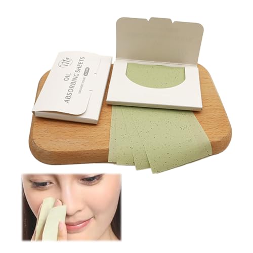 OHREN 2 Piezas Papel Absorbente de Aceite Facial para Hombres y Mujeres (200 Hojas) (Té Verde)
