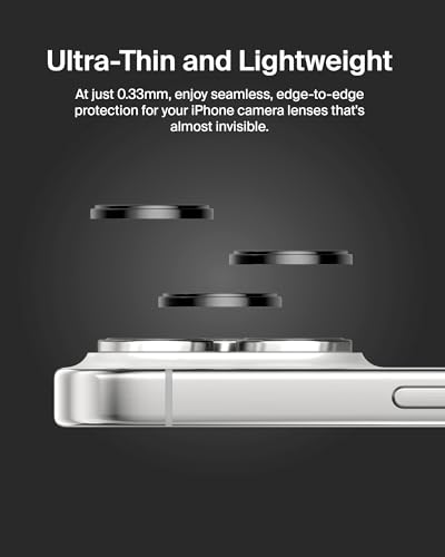 Image of Belkin Tempered Glass Camera Lens Protector for Apple iPhone 15 Pro, 15 Pro Max - Case-Compatible Tempered Glass Lens Cover, Apple iPhone Accessories - 2-pack