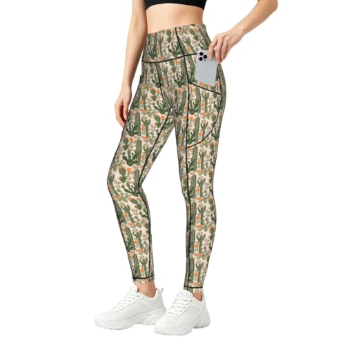 Pantalones de yoga para correr y uso casual con estampado original de cactus 1