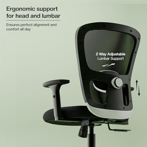 Image of Green Soul Jupiter Lite (Mid Back) | Ergonomic Office Chair for Work | 3 Year Warranty | Single-Lock Synchro Tilt Recline Mechanism | 1D Armrest | Material Nylon | Adjustable Lumbar | Black