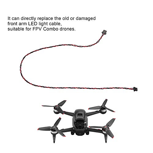 Rosvola Cabo de luz LED FPV Drone, cabo de luz LED de braço dianteiro de plástico sensível para FPV