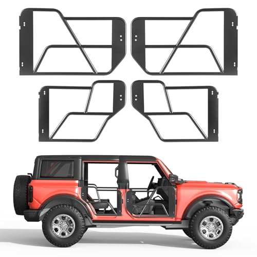 VEVOR Tube Doors, 4-Door, Compatible with 2021-2026 Ford Bronco (Excluding Bronco Sport), Steel Off Road Front & Rear Tubular Half Doors with Rubber Pads, Heavy-Duty Hinges, OE Latch & Limit Straps by VEVOR - Used condition - CA$273.59
