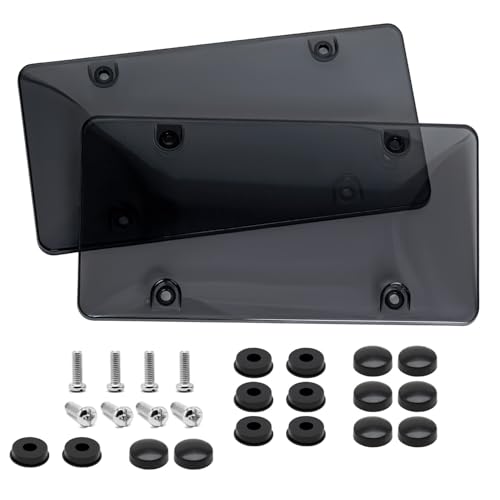 2 Pack License Plate Holder License Plate Protector ABS Car Front/Rear License Plate Frame with Screws Caps Fit Any Standard US Plates