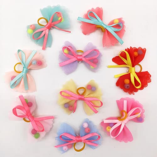 YUANstore 10 peças de laço de cabelo para animais de estimação, decoração de laço, laço de cabelo pa