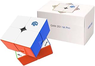 BroMoCube Gan 251 Pro New 2x2 Magnetic Speed Cube Professional Stickerless Gans 2x2x2 Cube Super Lightweight Puzzle Toys (Gan251M Pro (Frosted Finish with Ges))